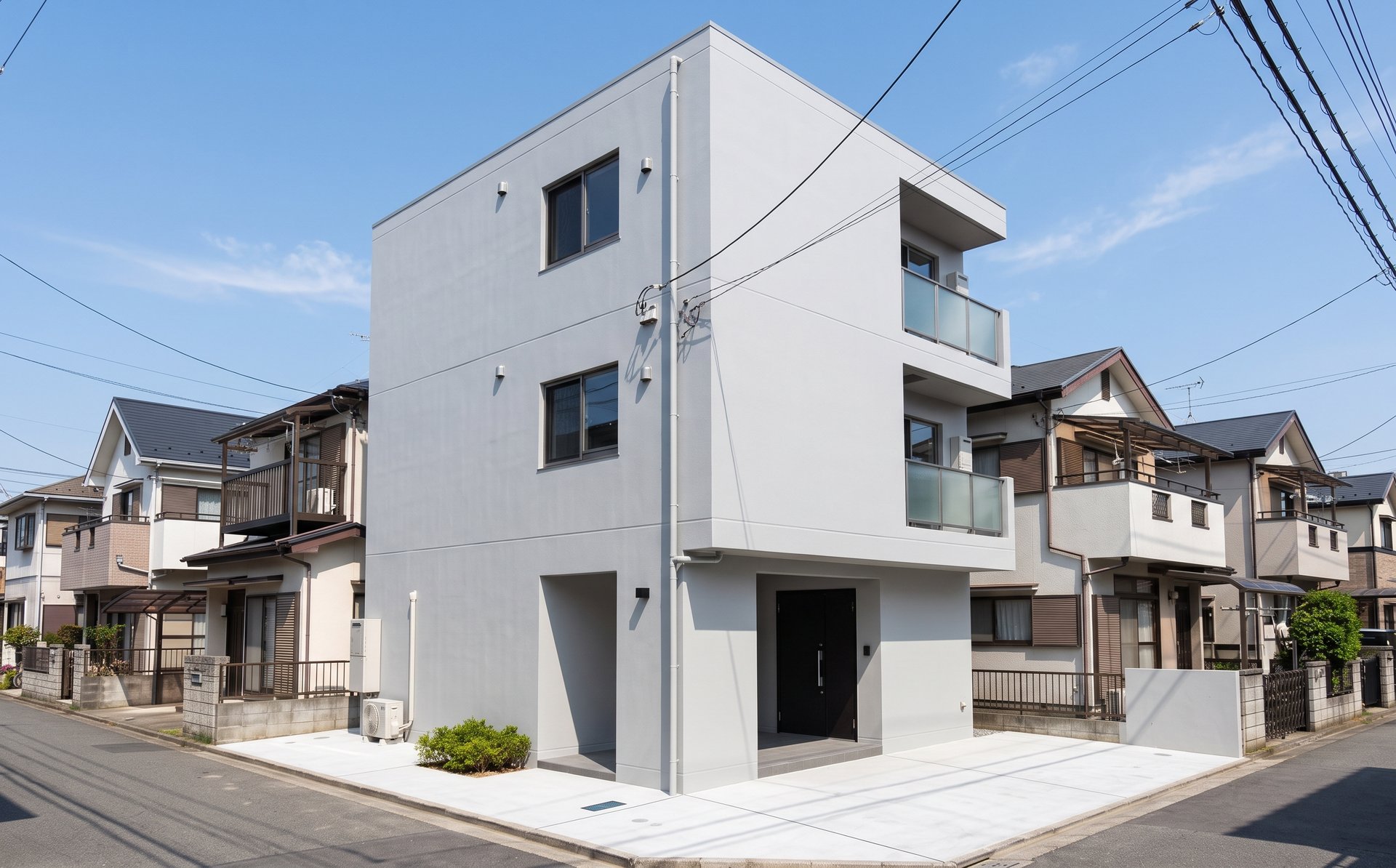 塗り替えを終えた鉄筋コンクリートの建物